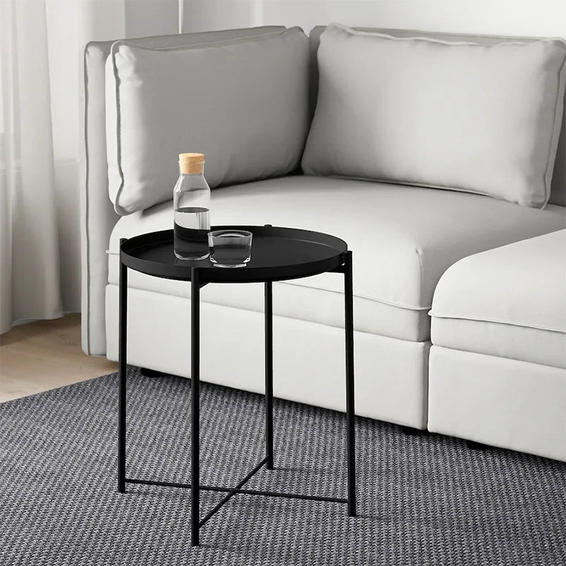 4 Legs Base Design Iron Material Green/white/black/yellow End Table Round Top Side Table