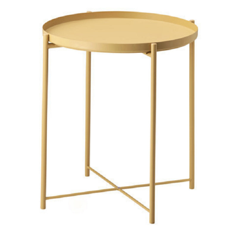 4 Legs Base Design Iron Material Green/white/black/yellow End Table Round Top Side Table