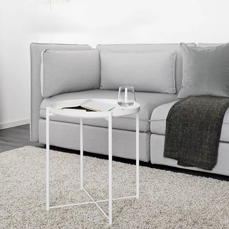 4 Legs Base Design Iron Material Green/white/black/yellow End Table Round Top Side Table