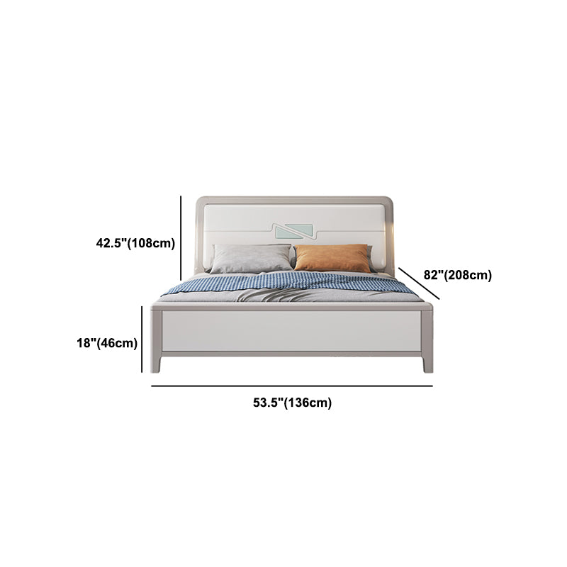Contemporary Wood Standard Bed with Rectangular Panel Headboard