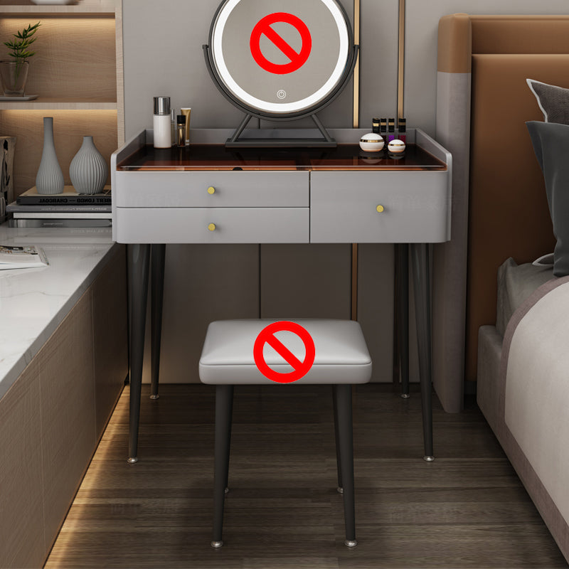 Modern Solid Wood Vanity Dressing Table 3 Drawer Makeup Vanity Set