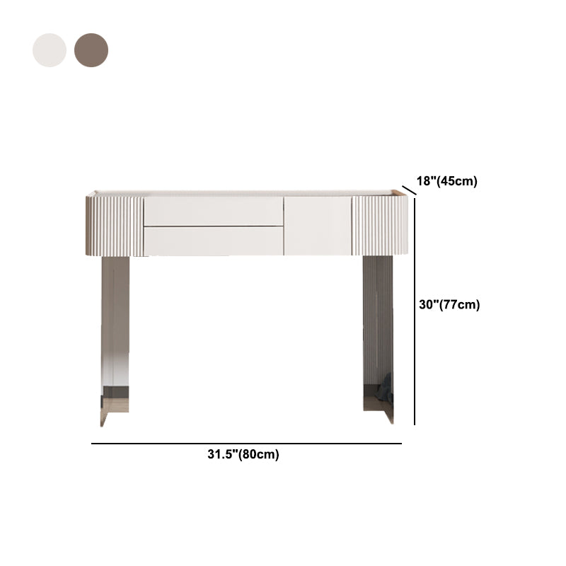 2-Drawer Contemporary Dressing Table Wooden Makeup Vanity Desk