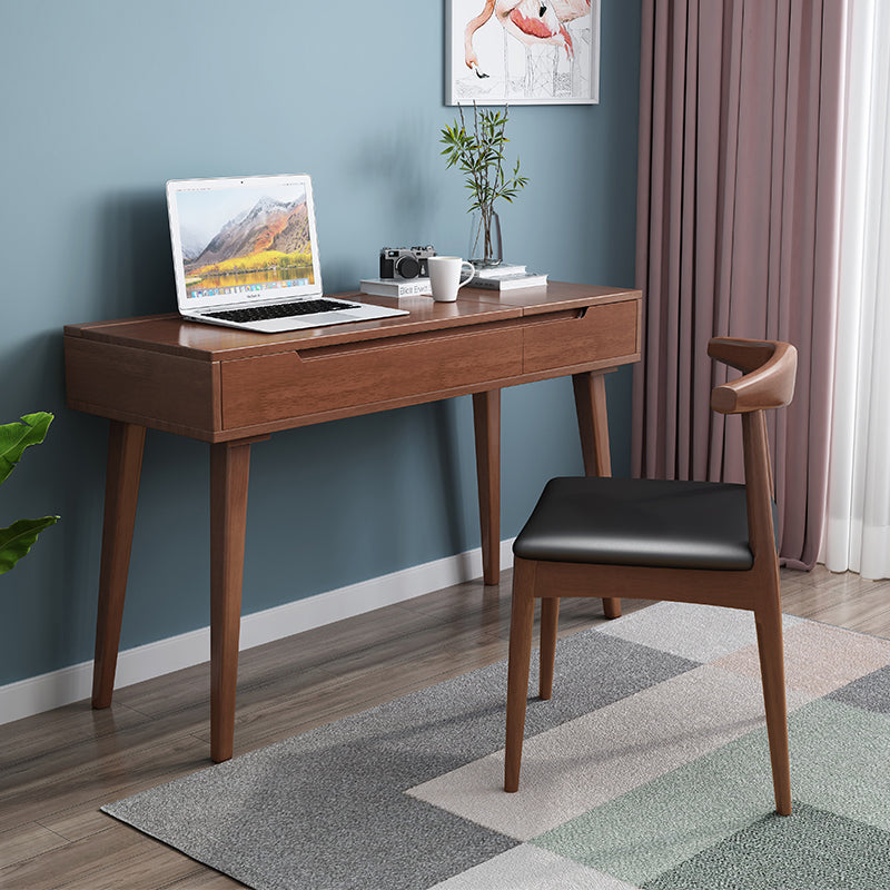 Scandinavian Solid Wood Vanity Makeup Table Set 1 Drawer Flip-Top Dressing Table