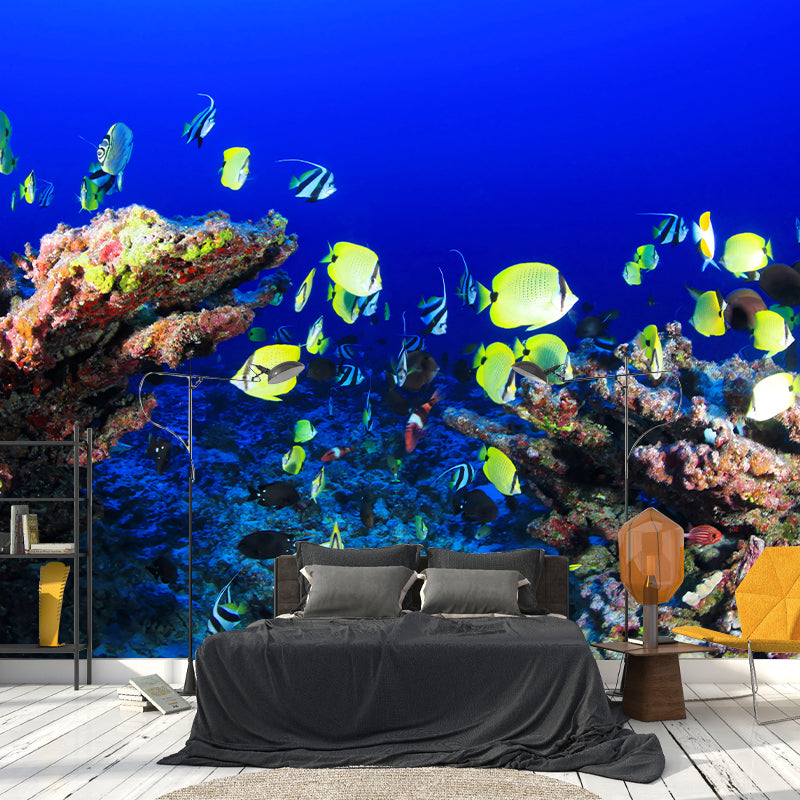 Fashionable Wall Mural Fish Patterned Sitting Room Wall Mural