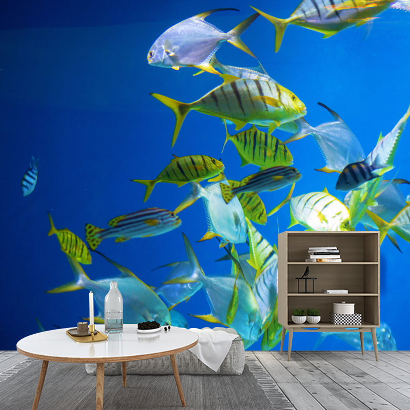 Decorative Wall Mural Fish Patterned Drawing Room Wall Mural