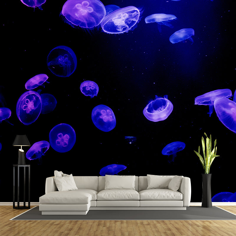 Fashionable Wallpaper Fish Patterned Drawing Room Wall Mural