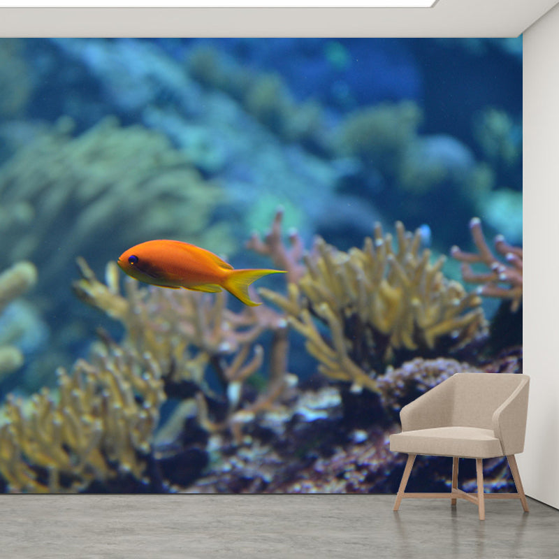 Decorative Wall Mural Fish Patterned Sitting Room Wall Mural