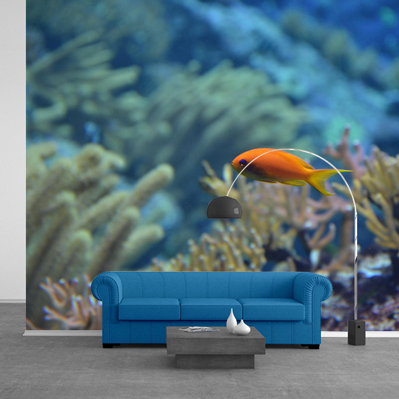 Decorative Wall Mural Fish Patterned Sitting Room Wall Mural