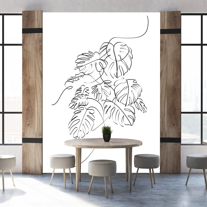 Illustration Plants Mural Mildew Resistant Wallpaper Sleeping Room Wall Mural