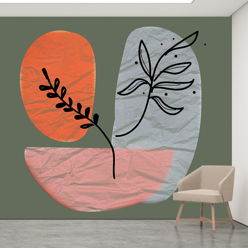 Illustration Mildew Resistant Mural Wallpaper Plants Print Indoor Wall Mural