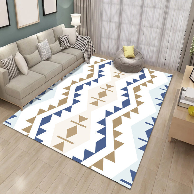 Modern Color Block Carpet Polyester Washable Indoor Rug for Home Decor