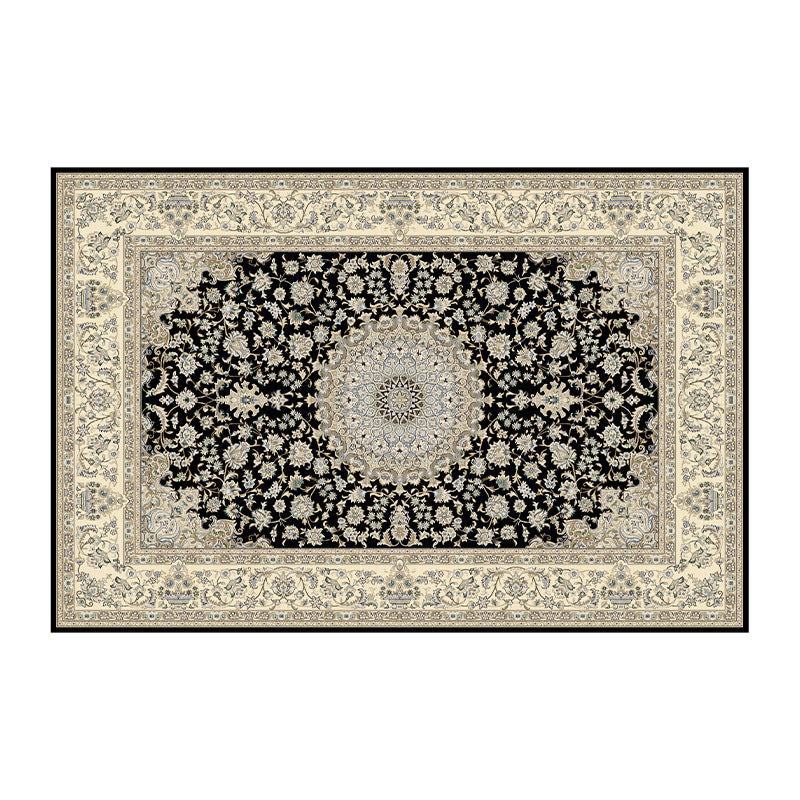 Retro Medallion Print Carpet Polyester Rug Stain Resistant Area Rug for Living Room