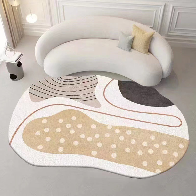 Novelty Shape Carpet Leisure Contrast Panel Rug Polyester Stain Resistant Area Rug