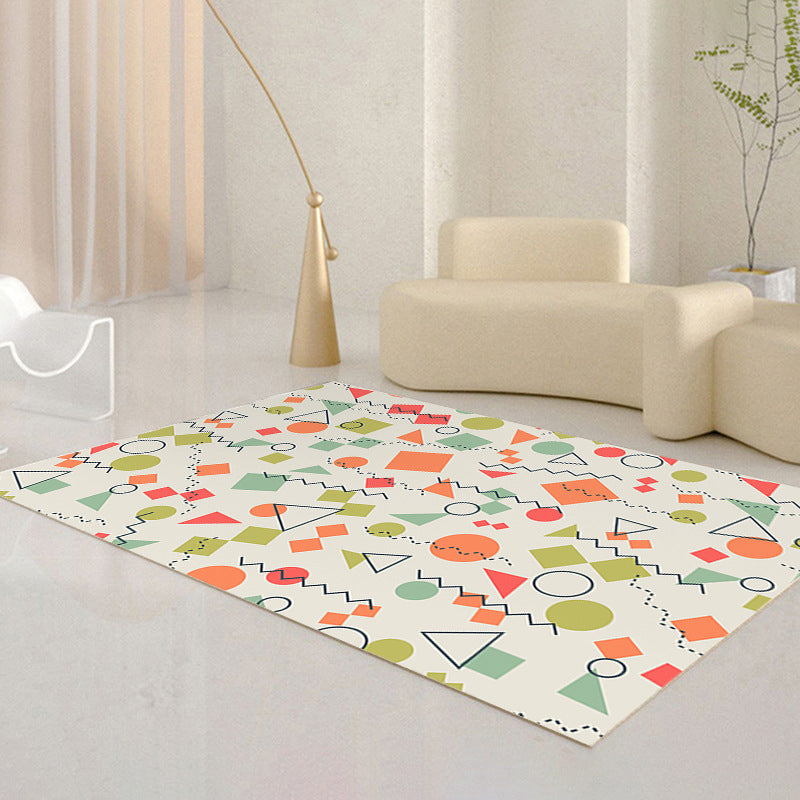 Casual Color Block Carpet Polyester Indoor Rug Stain Resistant Rug  for Home Decoration