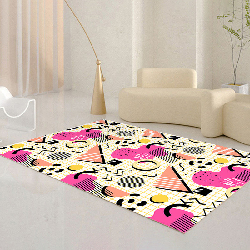 Casual Color Block Carpet Polyester Indoor Rug Stain Resistant Rug  for Home Decoration