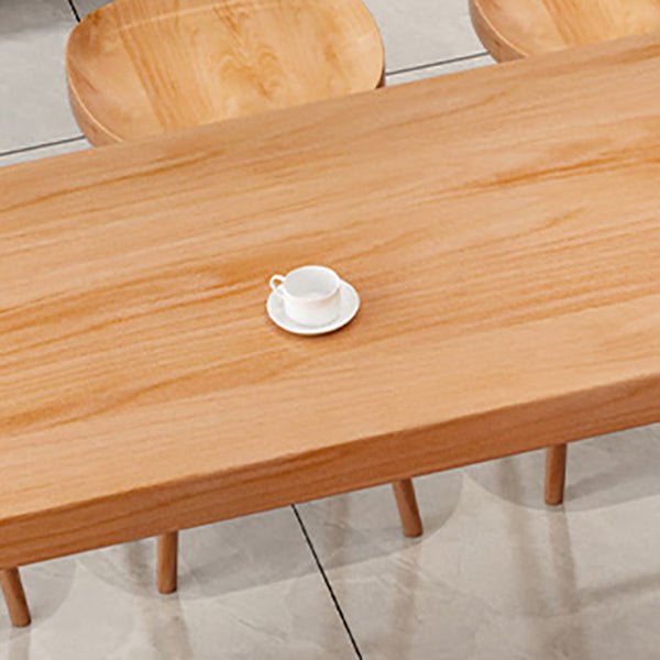 Rectangular Pine Wood Top Bar Table Modern Bar Table with Double Pedestal in Nature