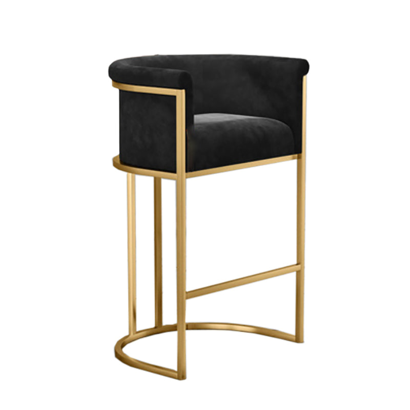 Glam Style Luxury Upholstered Bar Stools Armless Backrest Stools for Home