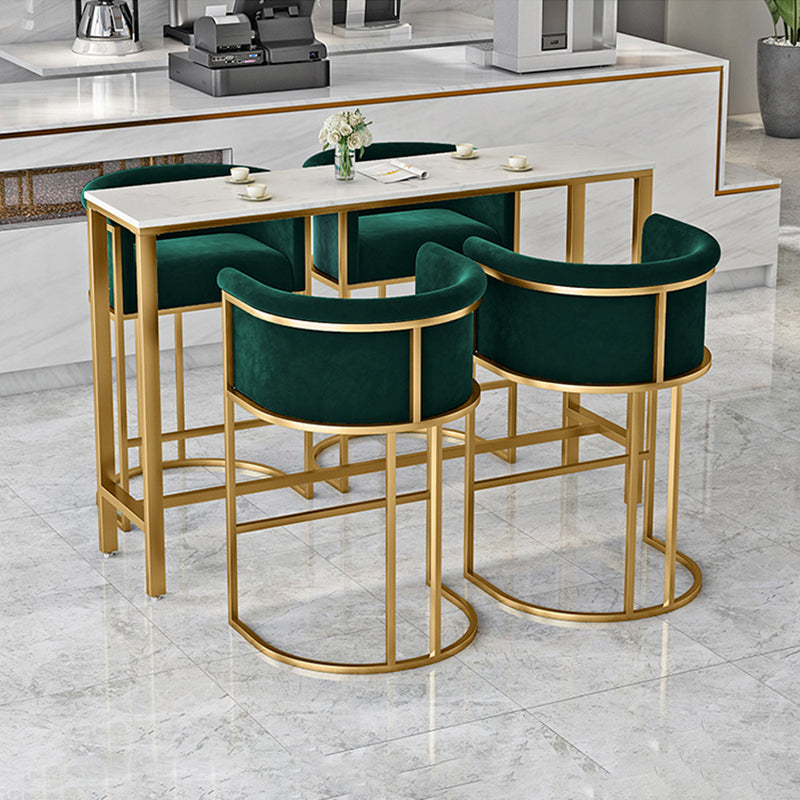 Glam Style Luxury Upholstered Bar Stools Armless Backrest Stools for Home