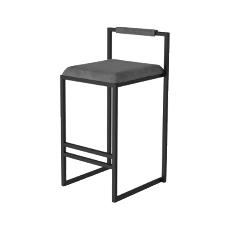 Metal Low Back Counter Stool Modern Aemless Upholstered Bar Chair