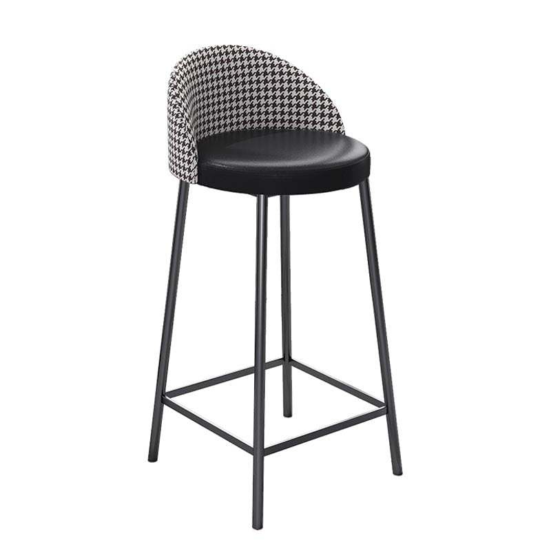 Contemporary Home Footrest Barstool Matte Finish Upholstered Stool