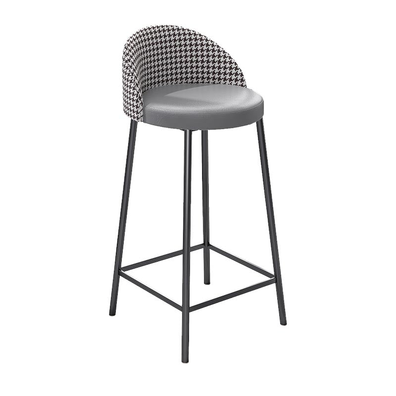 Contemporary Home Footrest Barstool Matte Finish Upholstered Stool