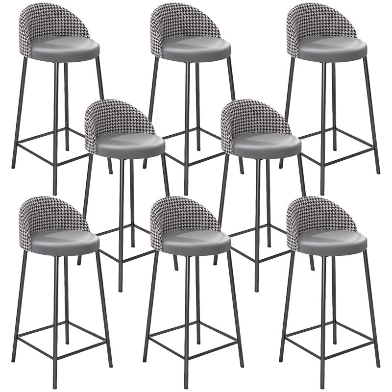 Contemporary Home Footrest Barstool Matte Finish Upholstered Stool