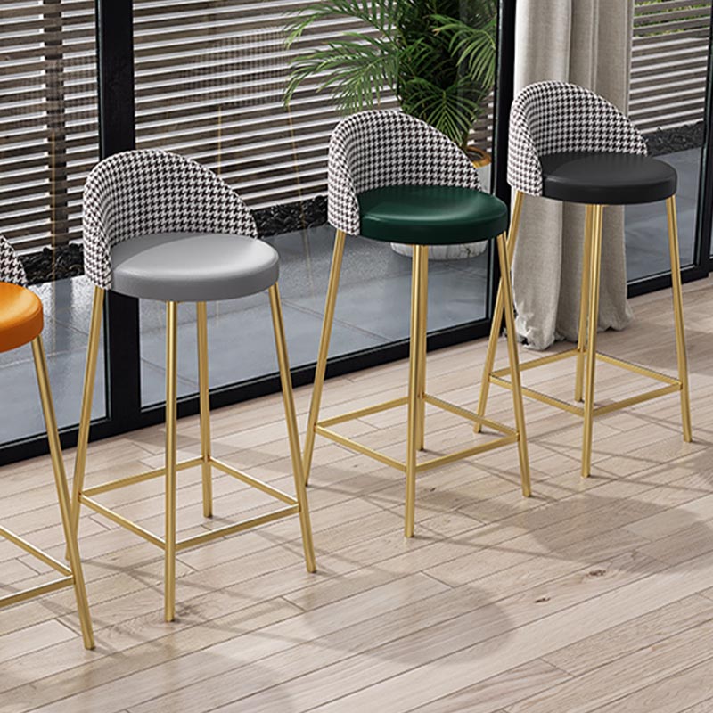 Contemporary Home Footrest Barstool Matte Finish Upholstered Stool