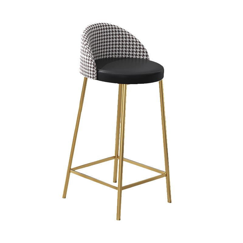 Contemporary Home Footrest Barstool Matte Finish Upholstered Stool
