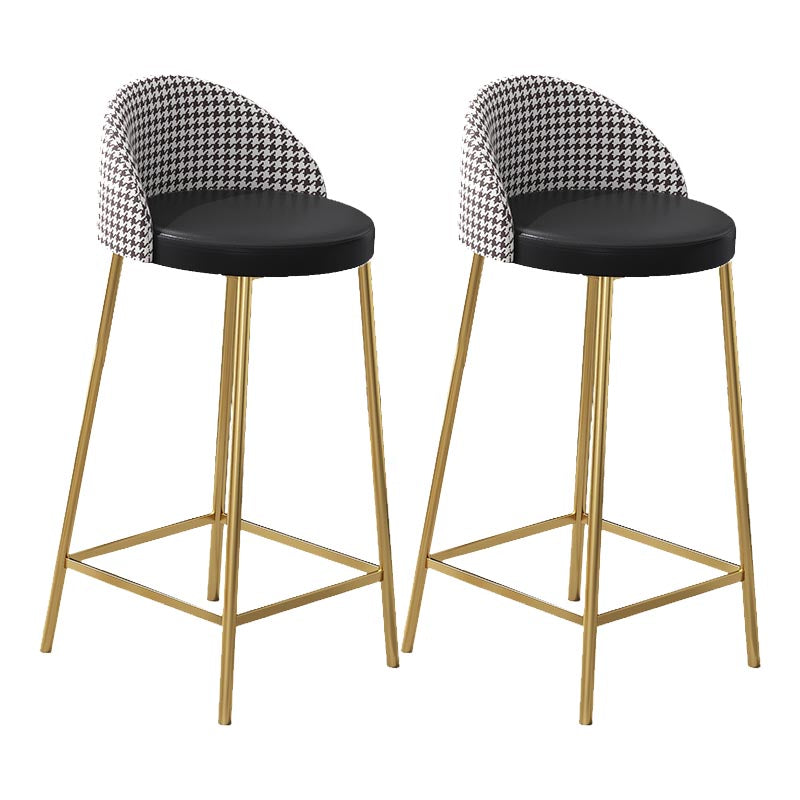 Contemporary Home Footrest Barstool Matte Finish Upholstered Stool