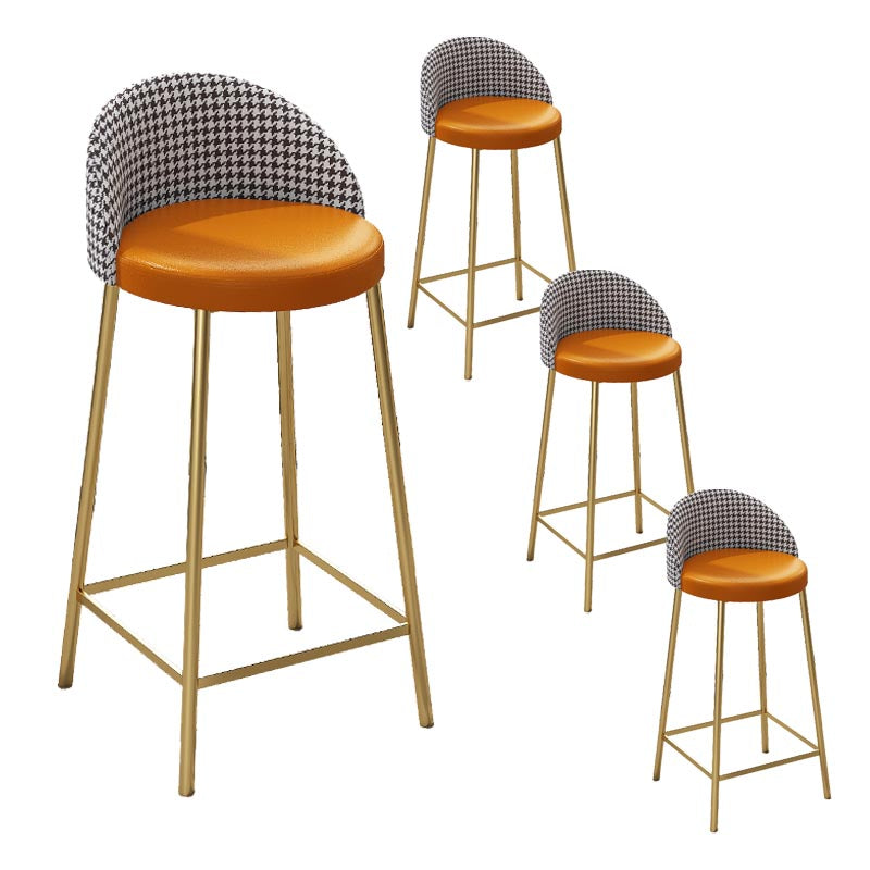 Contemporary Home Footrest Barstool Matte Finish Upholstered Stool