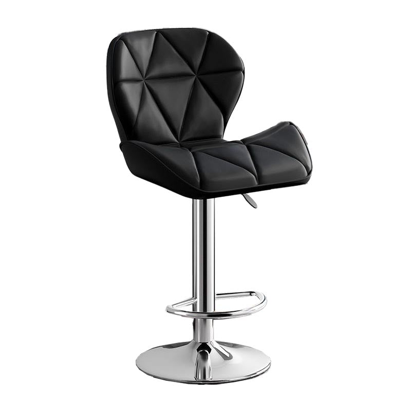 Modern Adjustable Height Swivel Stool Matte Finish Upholstered Bar Stools