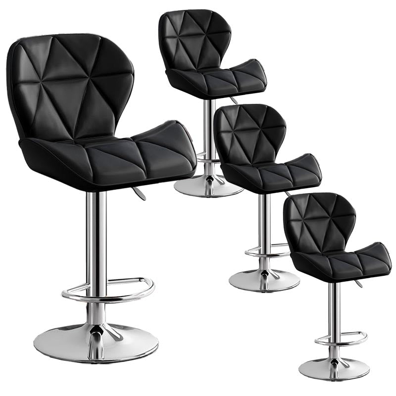 Modern Adjustable Height Swivel Stool Matte Finish Upholstered Bar Stools