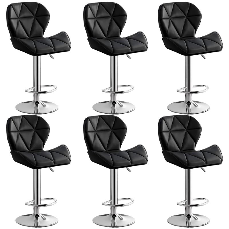 Modern Adjustable Height Swivel Stool Matte Finish Upholstered Bar Stools