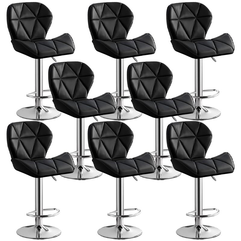 Modern Adjustable Height Swivel Stool Matte Finish Upholstered Bar Stools