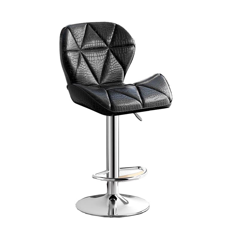 Modern Adjustable Height Swivel Stool Matte Finish Upholstered Bar Stools