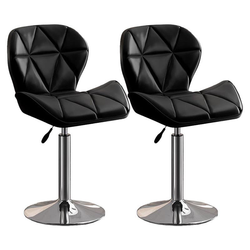 Modern Adjustable Height Swivel Stool Matte Finish Upholstered Bar Stools