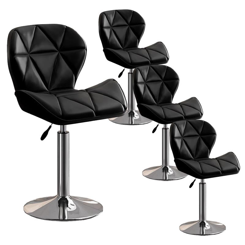Modern Adjustable Height Swivel Stool Matte Finish Upholstered Bar Stools