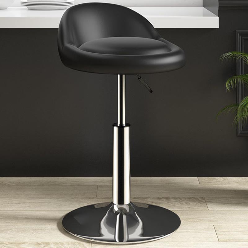 Modern Adjustable Height Swivel Stool Matte Finish Upholstered Bar Stools