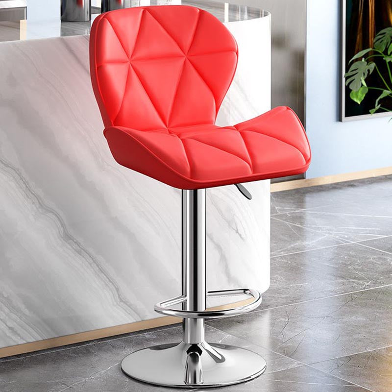 Modern Adjustable Height Swivel Stool Matte Finish Upholstered Bar Stools