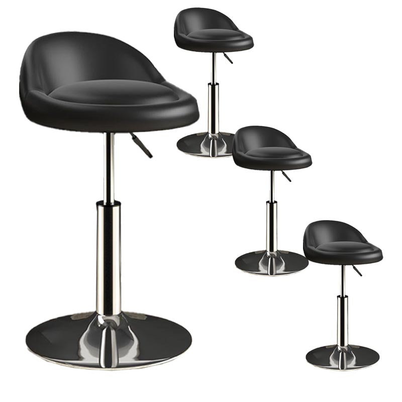 Modern Adjustable Height Swivel Stool Matte Finish Upholstered Bar Stools