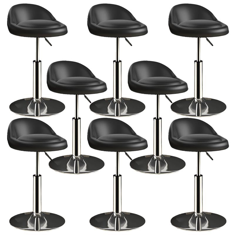Modern Adjustable Height Swivel Stool Matte Finish Upholstered Bar Stools