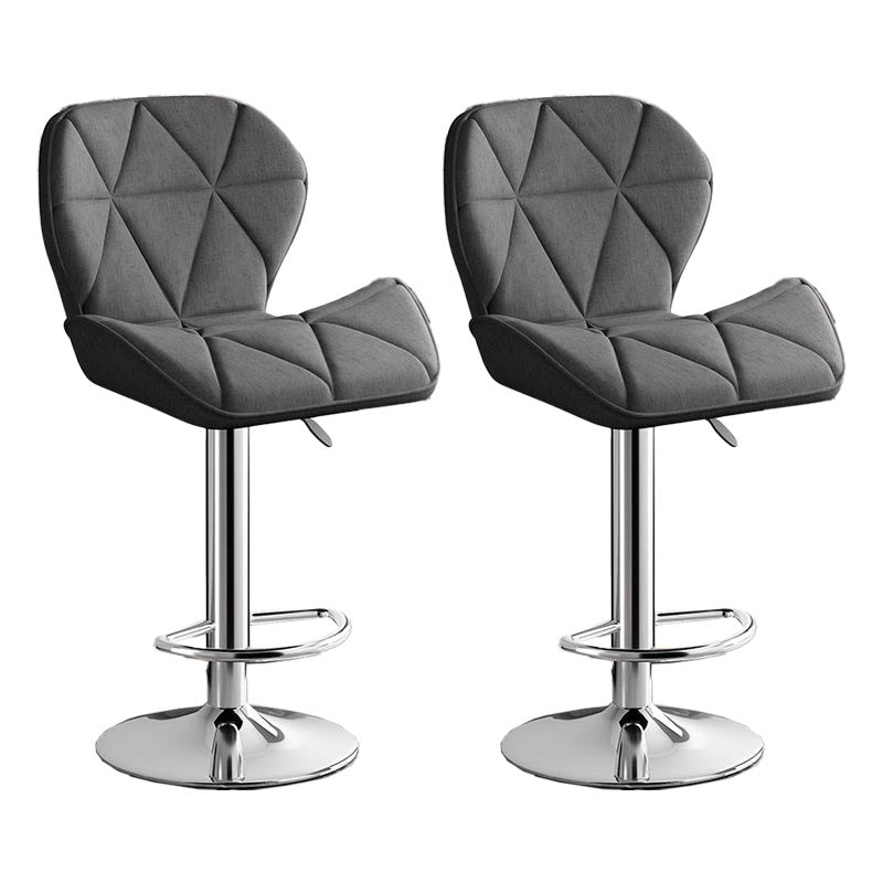 Modern Adjustable Height Swivel Stool Matte Finish Upholstered Bar Stools