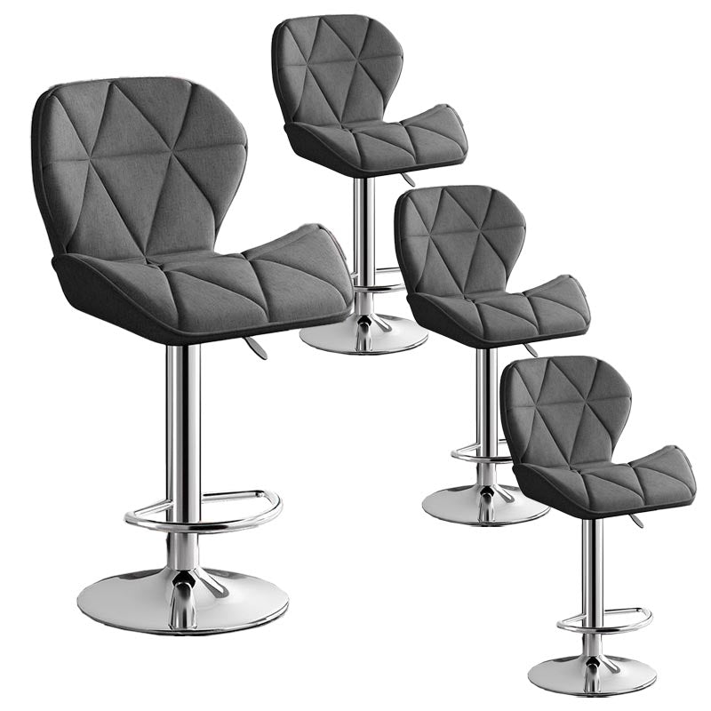 Modern Adjustable Height Swivel Stool Matte Finish Upholstered Bar Stools