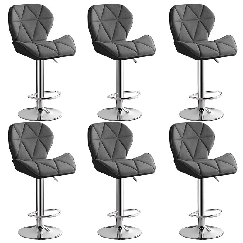 Modern Adjustable Height Swivel Stool Matte Finish Upholstered Bar Stools