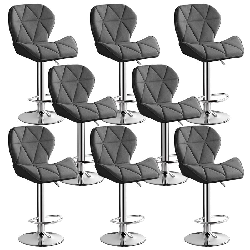 Modern Adjustable Height Swivel Stool Matte Finish Upholstered Bar Stools