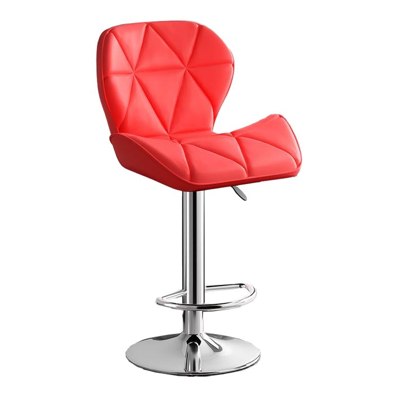 Modern Adjustable Height Swivel Stool Matte Finish Upholstered Bar Stools