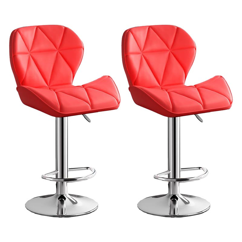 Modern Adjustable Height Swivel Stool Matte Finish Upholstered Bar Stools