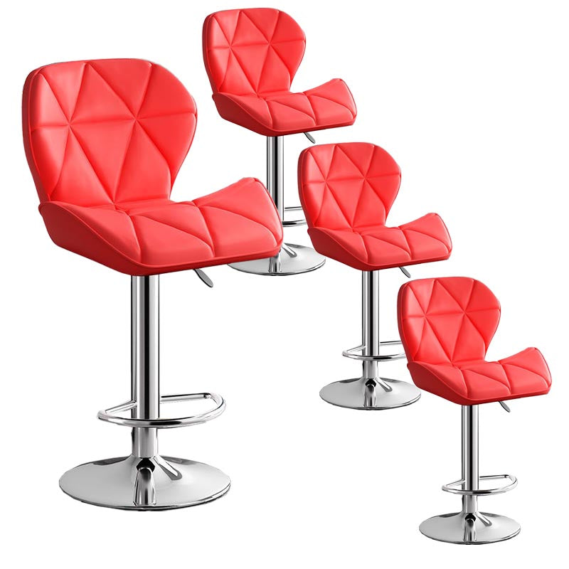 Modern Adjustable Height Swivel Stool Matte Finish Upholstered Bar Stools