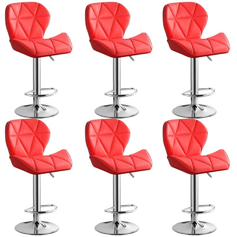 Modern Adjustable Height Swivel Stool Matte Finish Upholstered Bar Stools