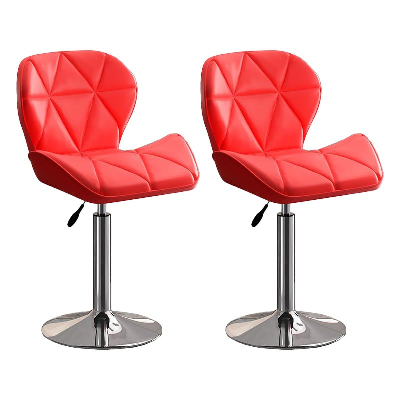 Modern Adjustable Height Swivel Stool Matte Finish Upholstered Bar Stools
